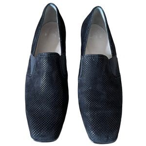 Ara Suede Dot Block Heel Loafers